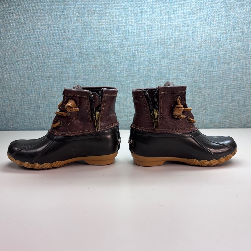 Sperry Dark Brown Girls Sz 8M Saltwater Boots, EUC. - Picture 9 of 11